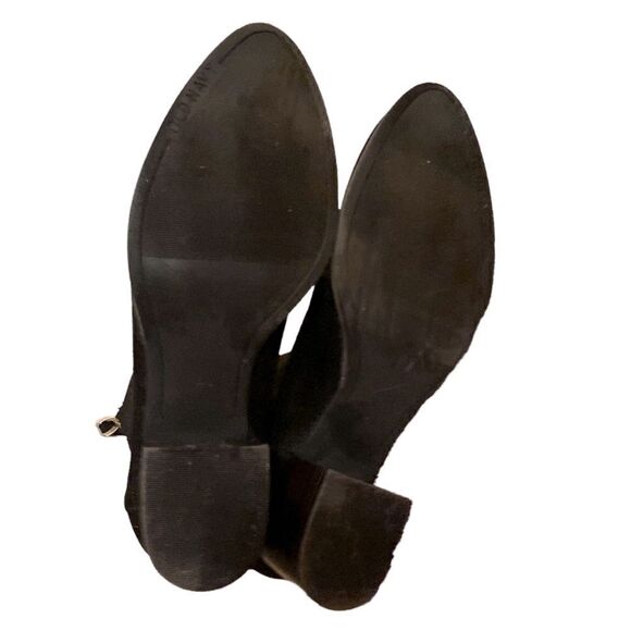 Old Navy Faux Suede Black Ankle Booties Size 7 - Picture 6 of 6